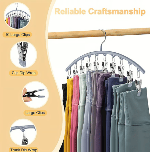 2er-Set Leggings-Organizer Kleiderbügel – mit 20 Clips für platzsparende Aufbewahrung! Mivoza Deutschland
