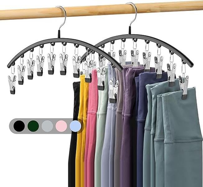 2er-Set Leggings-Organizer Kleiderbügel – mit 20 Clips für platzsparende Aufbewahrung! Mivoza Deutschland