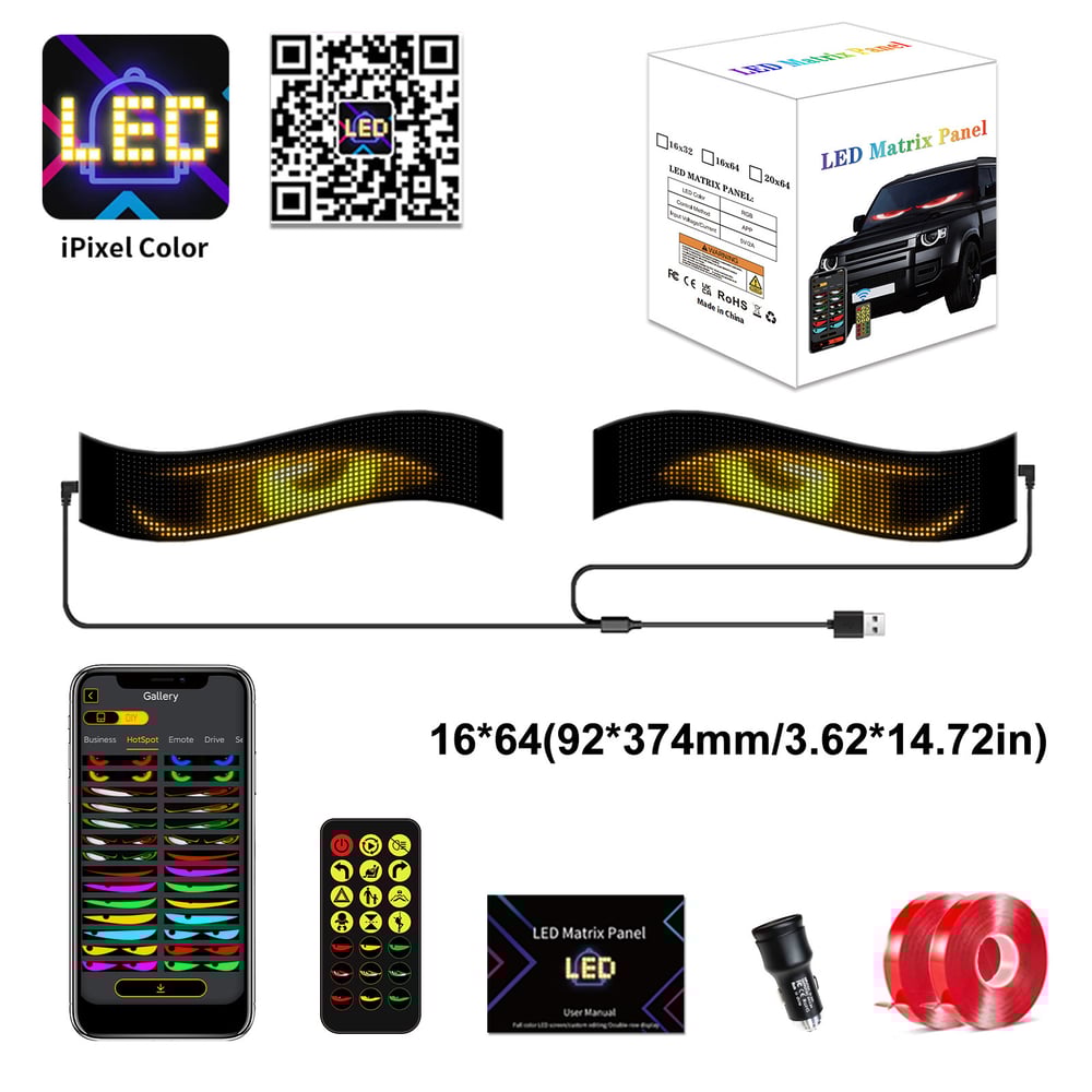 😈 Halloween Spooktacular Deal Alert! 🎃 Devil Eyes LED Sign: App - Controlled, Animated for Car/Truck Windshields Mivoza Deutschland