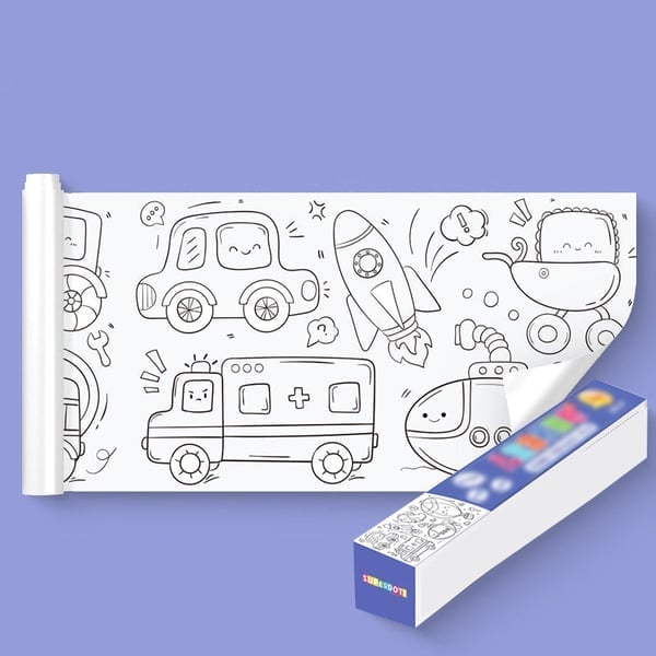 1+1 Gratis | Kinder Malrolle – Wiederverwendbarer Wandsticker mit 7 Lern- und Spaß-Themen Mivoza Deutschland