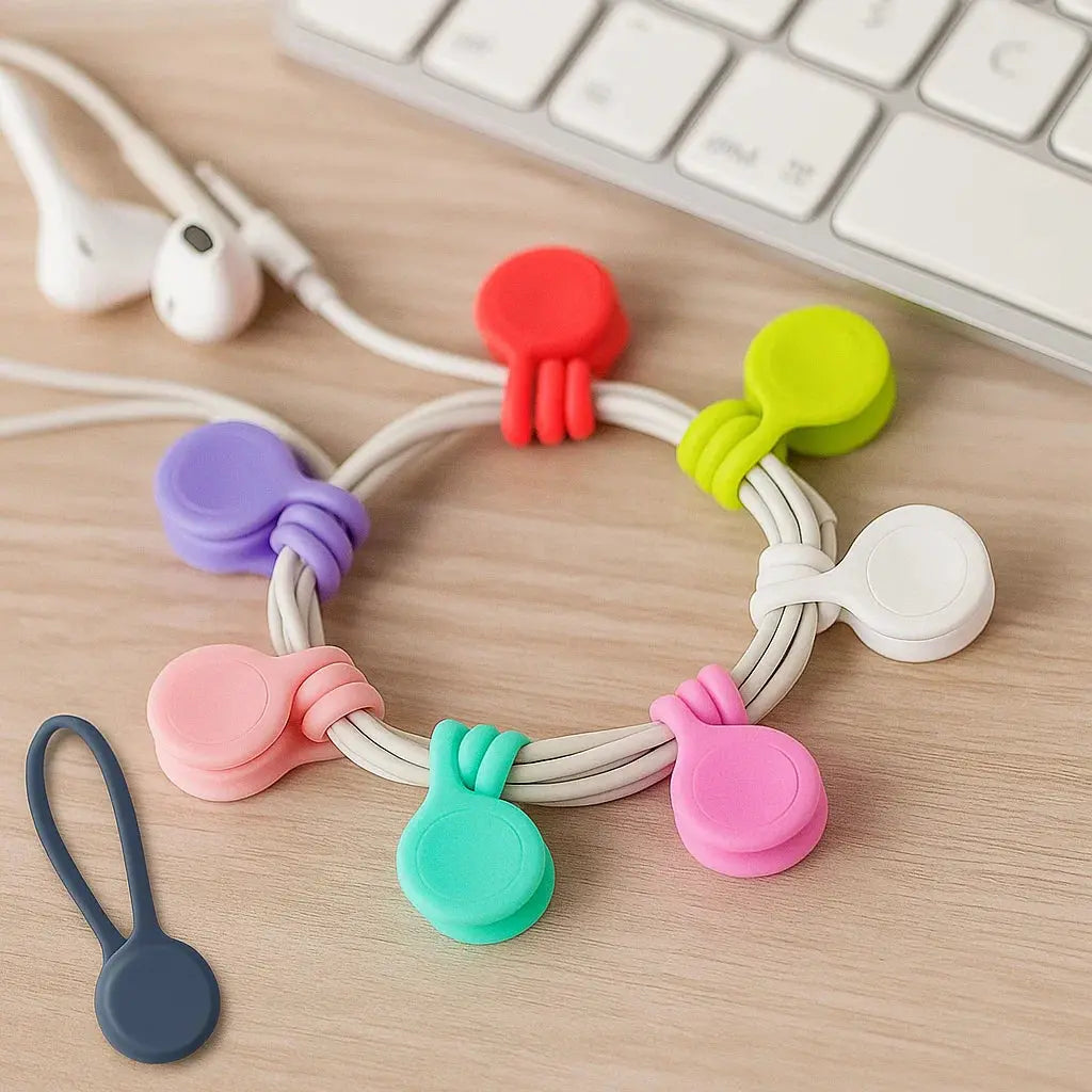 10 Stück Magnetische Silikon Kabel- und Schlüsselordnerbänder Mivoza Deutschland
