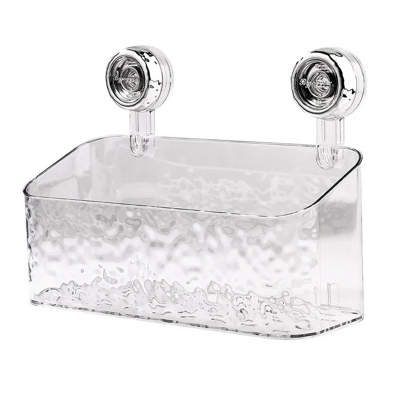 Elegantes Regal mit Gletschermuster und Saugmontage, Transparent Mivoza Deutschland