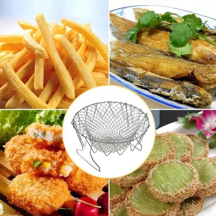1+1 Gratis | Ausziehbarer Edelstahl-Siebkorb für Frittieren & Abtropfen Mivoza Deutschland