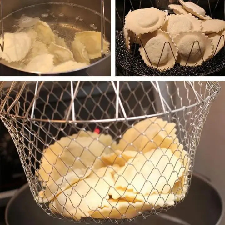 1+1 Gratis | Ausziehbarer Edelstahl-Siebkorb für Frittieren & Abtropfen Mivoza Deutschland