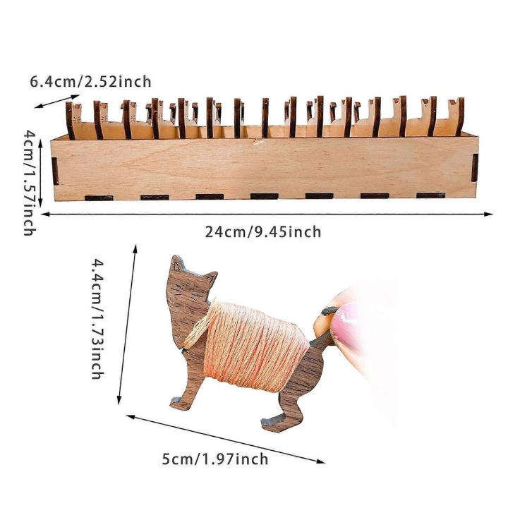 Holzspulen-Set mit Tiermotiven – Organizer für Stickgarn (15 Spulen) Mivoza Deutschland