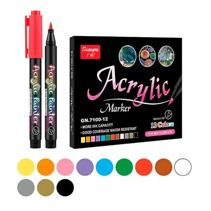 Acrylmarker-Set (12 Farben) – Wasserfest für Kunst & DIY Mivoza Deutschland