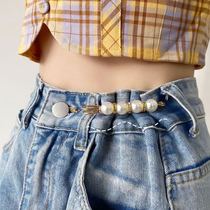 4 Stück | Elegante Sicherheitsnadel-Brosche mit Perlen und Strass Mivoza Deutschland