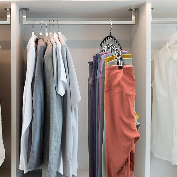 2er-Set Leggings-Organizer Kleiderbügel – mit 20 Clips für platzsparende Aufbewahrung! Mivoza Deutschland