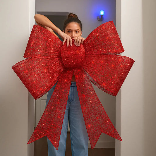 XXL leuchtende Weihnachtsschleife — Macht Ihr Familienweihnachten unvergesslich