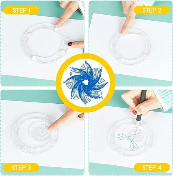 22-teiliges Spiral-Lineal-Set – Kreatives Zeichnen mit System Mivoza Deutschland