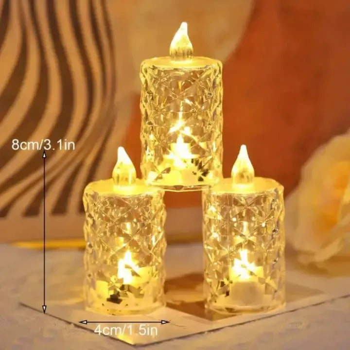2+1 Gratis | Kristall LED-Kerze – Flammenlos, Sicher & Stilvoll Mivoza Deutschland