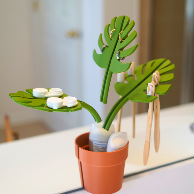 Monstera Spiegelmontierter Badezimmer-Organizer - Platzsparend mit Stilvollem Design Mivoza Deutschland