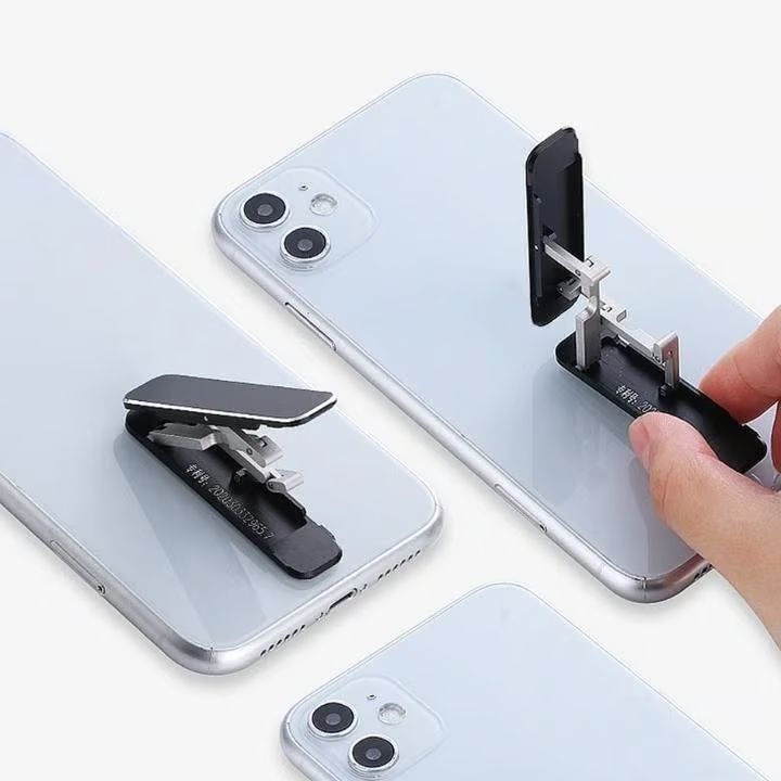 1+1 Gratis | Faltbarer Mini-Handyhalter aus Aluminium – kompakt & tragbar Mivoza Deutschland