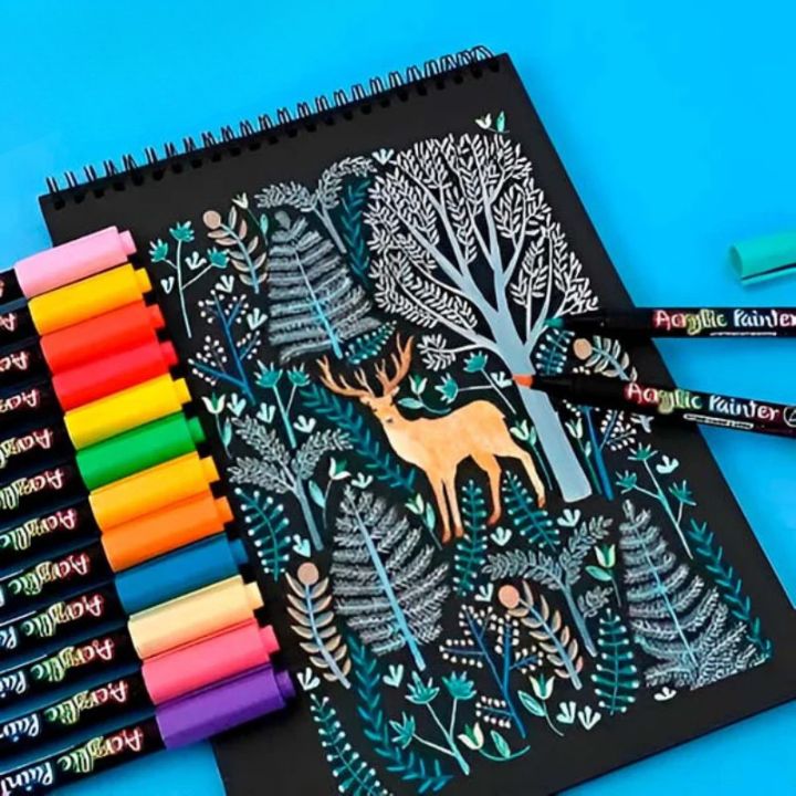 Acrylmarker-Set (12 Farben) – Wasserfest für Kunst & DIY Mivoza Deutschland