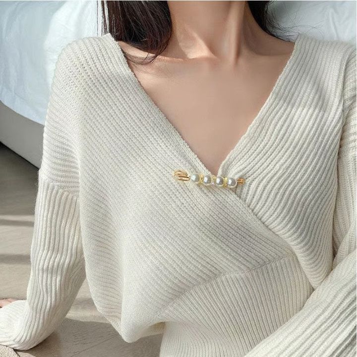 4 Stück | Elegante Sicherheitsnadel-Brosche mit Perlen und Strass Mivoza Deutschland