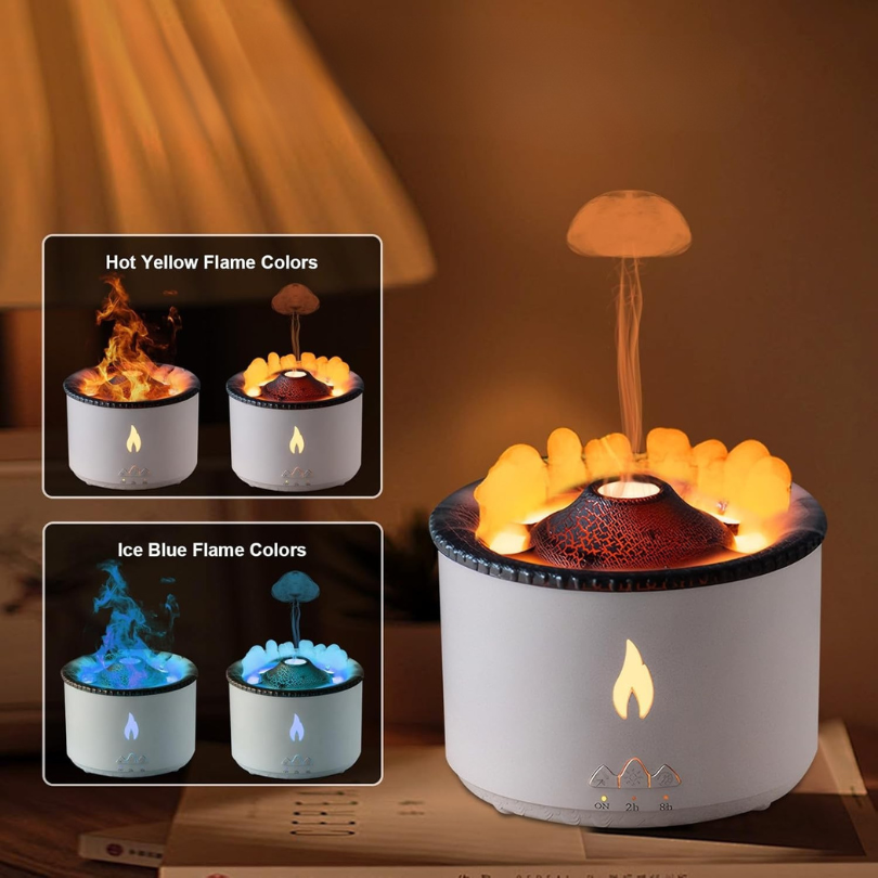 Vulkan-Ultraschall-Luftbefeuchter – Aromatherapie & LED-Licht Mivoza Deutschland