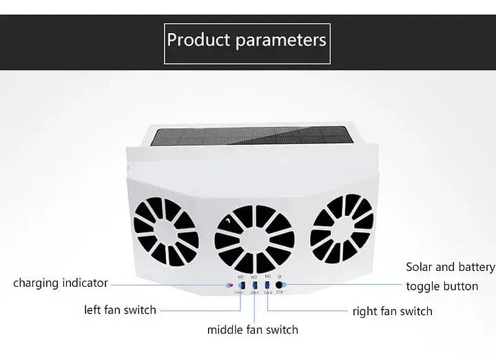 Solarbetriebener tragbarer Auto-Kühlventilator Mivoza Deutschland