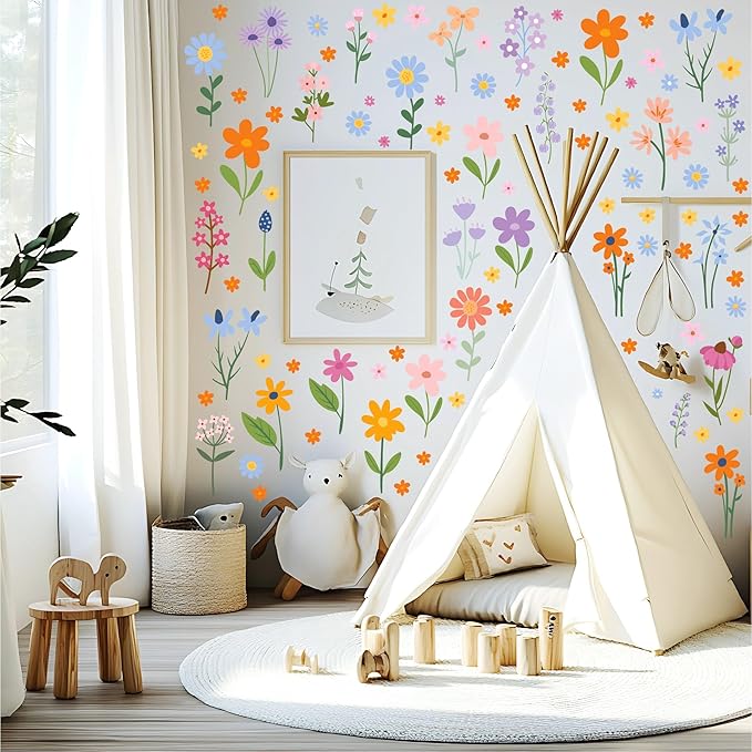 8 Bögen Frühlingshafte Blumen-Wandsticker – 102 selbstklebende Motive für ein frisches Zuhause! Mivoza Deutschland