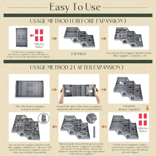 3-stufiger Smart-Schubladen-Organizer – Nutzt den Stauraum optimal aus Mivoza Deutschland