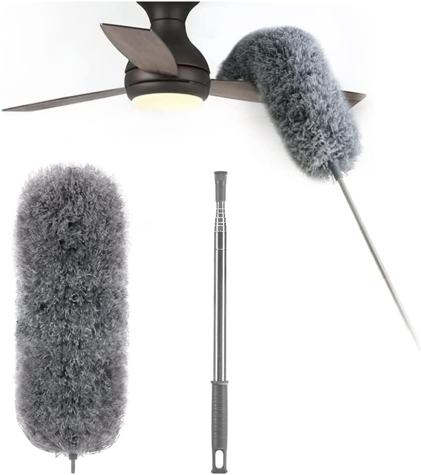 Teleskop-Staubwedel mit extra langem Mikrofaser-Kopf (Kostenlose 3 Ersatz-Reinigungsköpfe) Mivoza Deutschland