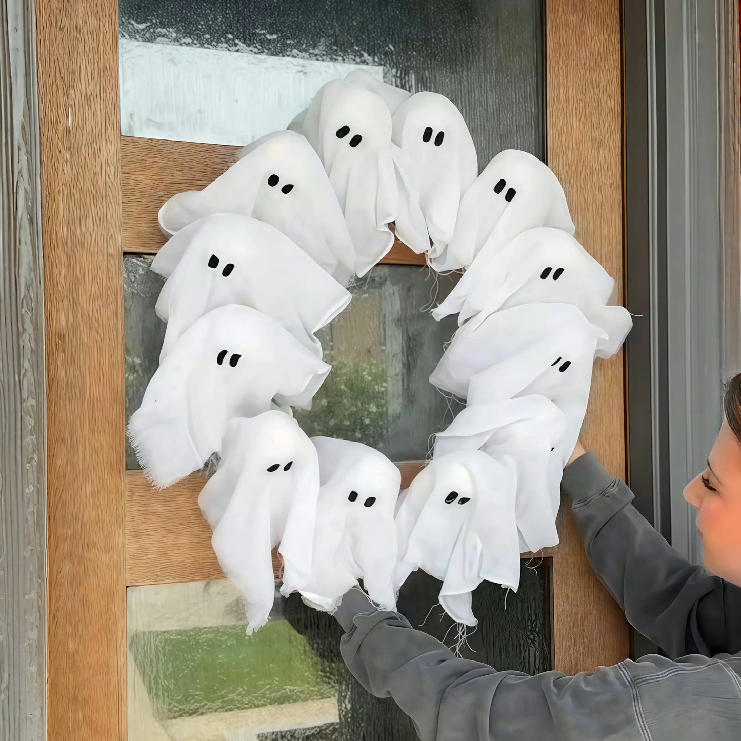 Lit Ghosts Wreath Mivoza Deutschland