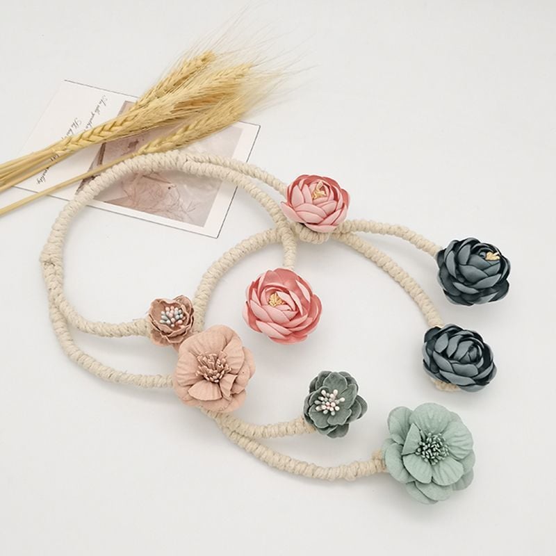 Vorhanghalter mit Blumen – Vintage Look & Biegsame Kordel (2er-Set) Mivoza Deutschland