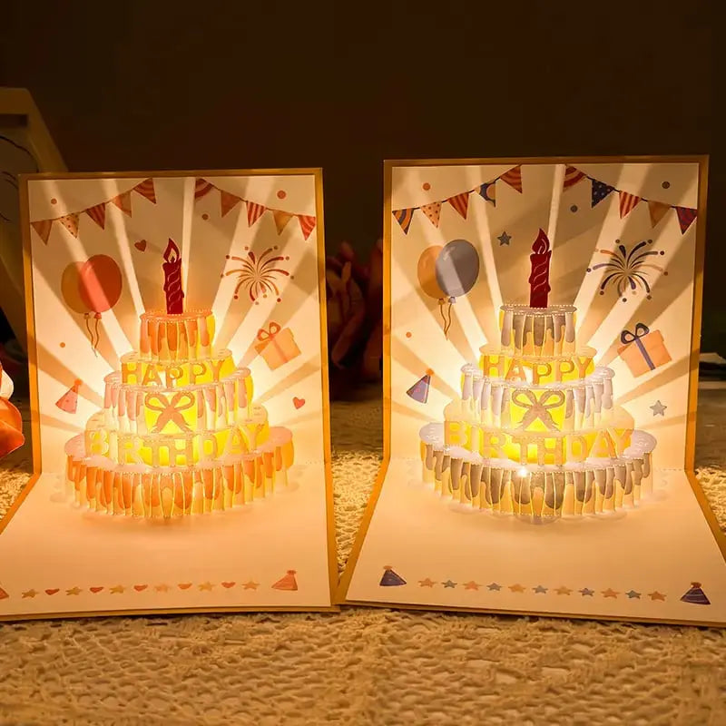 3D Pop-up Geburtstagskarte – handgemachte Grußkarte mit LED-Licht und Musik Mivoza Deutschland
