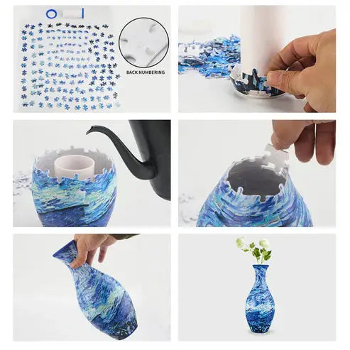 3D-Puzzle-Vase – Dekorative Blumenvase mit abnehmbarem Wasserbecher Mivoza Deutschland