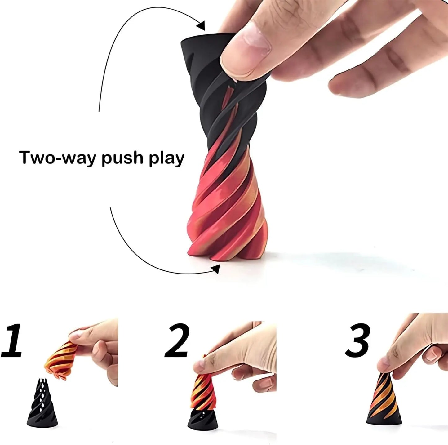 3D-gedrucktes Spiral-Kegel-Pyramiden-Spielzeug – Einzigartige visuelle Magie Schreibtisch-Skulptur Mivoza Deutschland