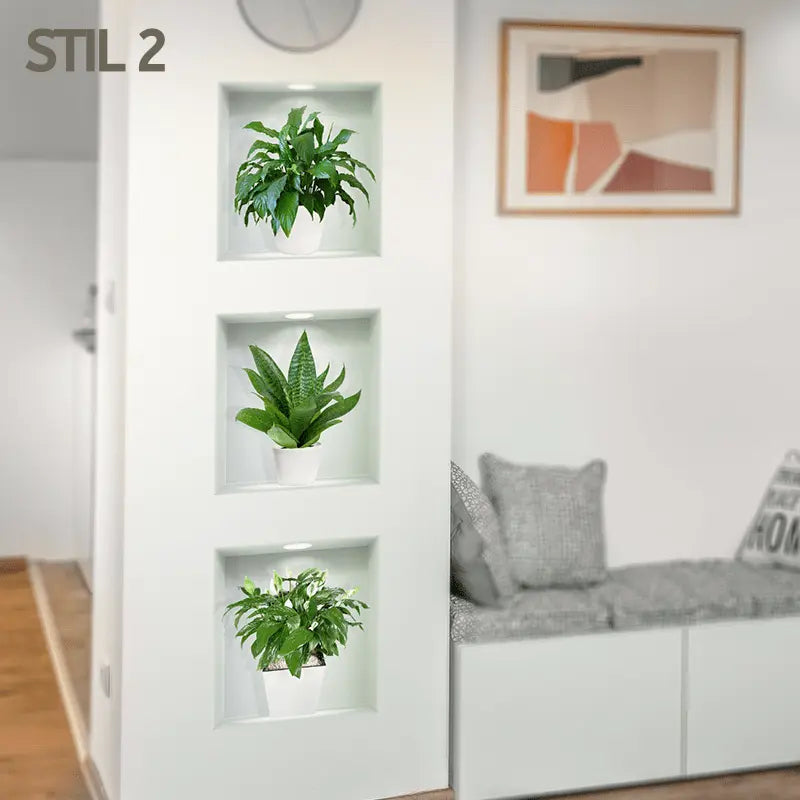 3D selbstklebende Pflanzenaufkleber-Set Mivoza Deutschland