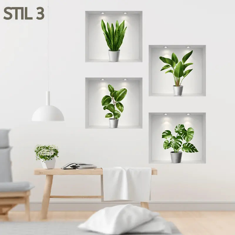 3D selbstklebende Pflanzenaufkleber-Set Mivoza Deutschland