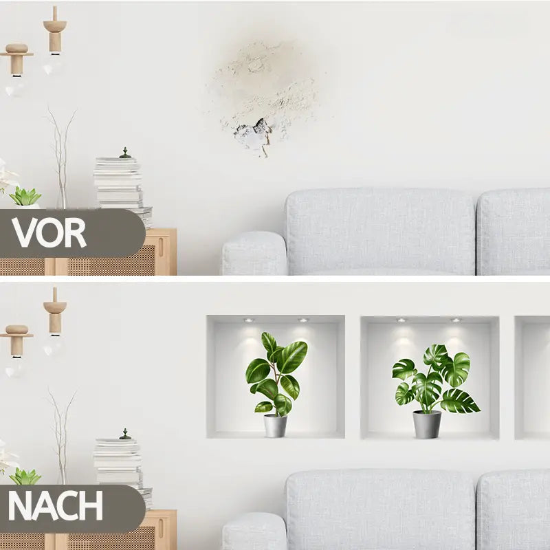 3D selbstklebende Pflanzenaufkleber-Set Mivoza Deutschland