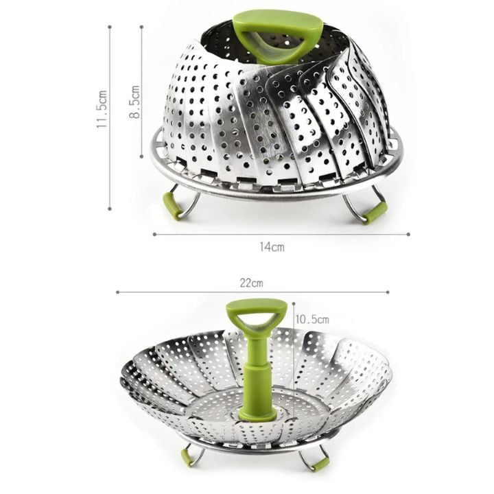 1+1 Gratis | Faltbarer Dampfgarer aus Edelstahl – Für gesundes Kochen Mivoza Deutschland