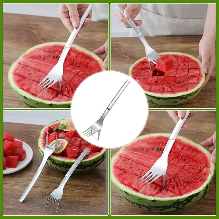 1+1 Gratis | Edelstahl Wassermelonen Würfelschneider & Serviergabel Mivoza Deutschland