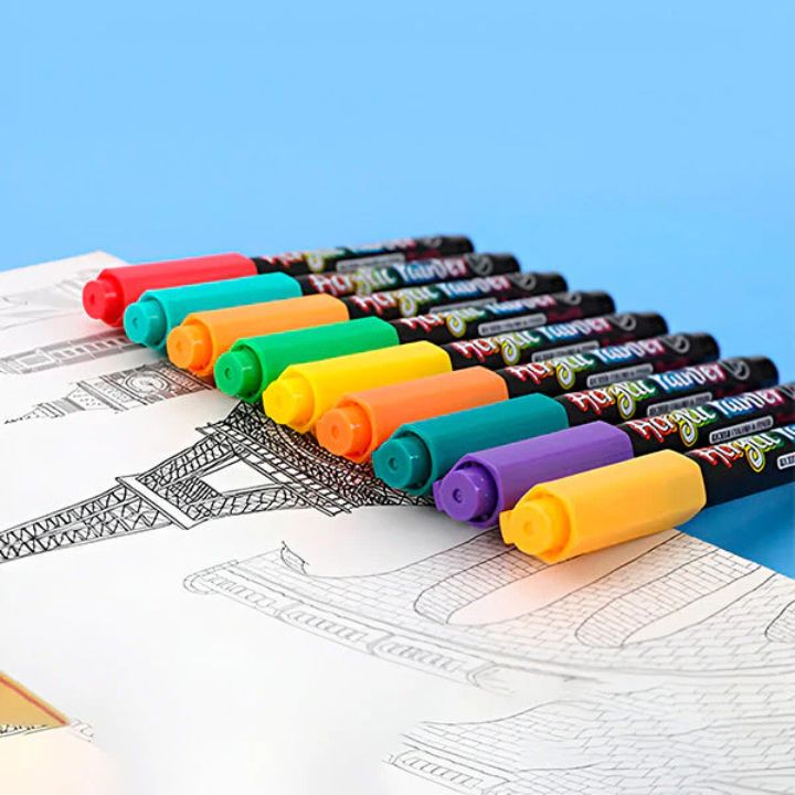 Acrylmarker-Set (12 Farben) – Wasserfest für Kunst & DIY Mivoza Deutschland
