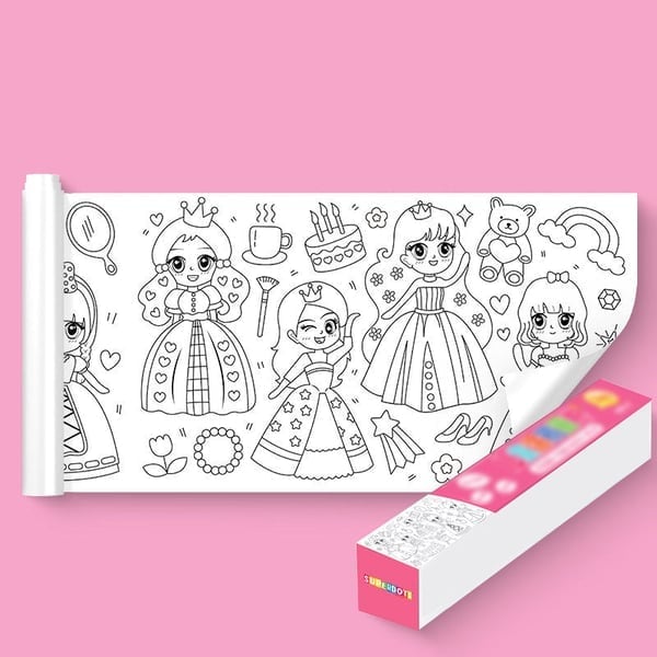 1+1 Gratis | Kinder Malrolle – Wiederverwendbarer Wandsticker mit 7 Lern- und Spaß-Themen Mivoza Deutschland