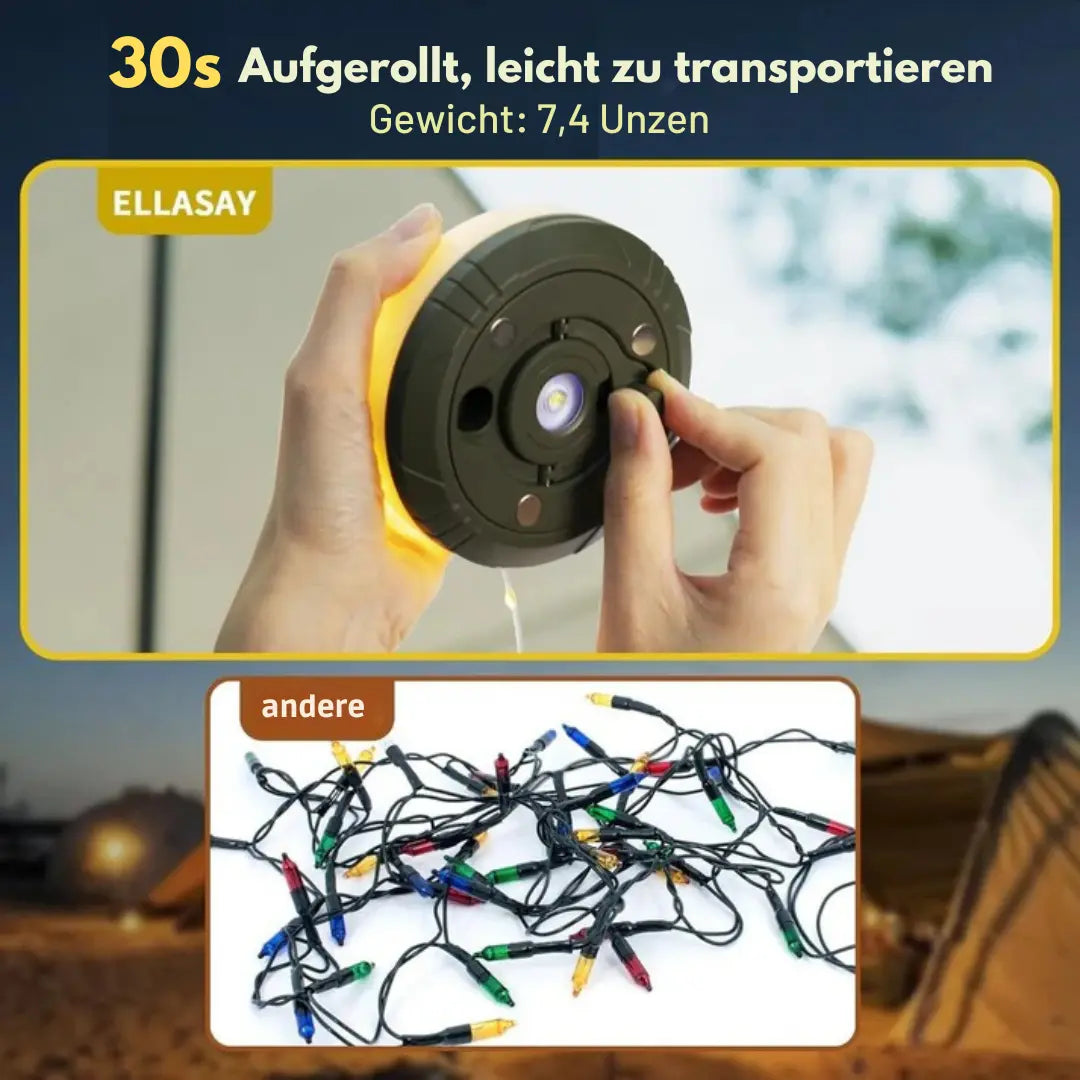 4-in-1 Campinglampe mit USB – Lichterkette, Laterne & Powerbank für Outdoor-Abenteuer Mivoza Deutschland