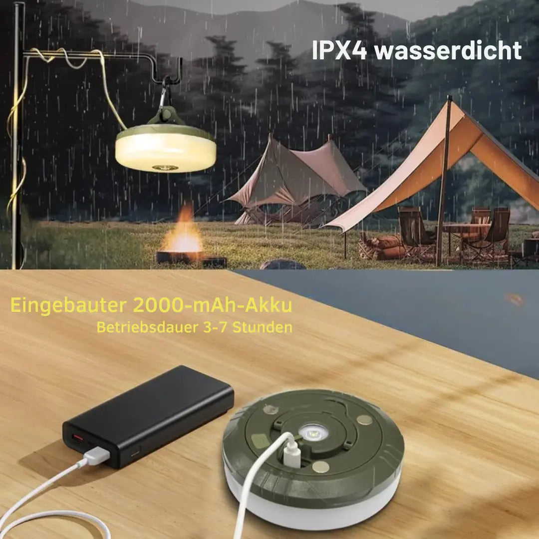 4-in-1 Campinglampe mit USB – Lichterkette, Laterne & Powerbank für Outdoor-Abenteuer Mivoza Deutschland