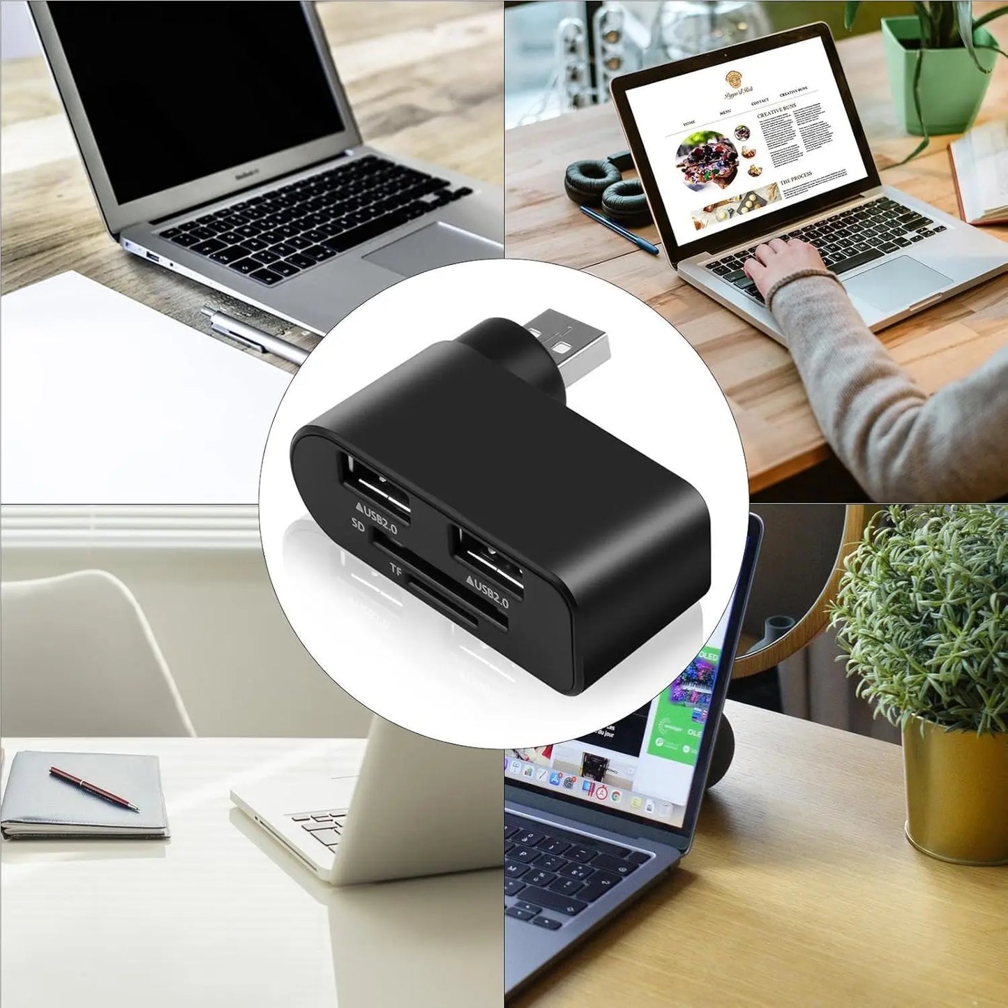 4-in-1 drehbarer USB-Hub – Mehr Anschlüsse, weniger Chaos Mivoza Deutschland