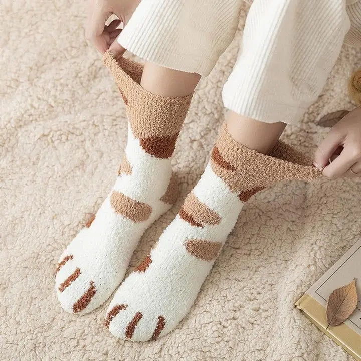 Gemütliche Katzenpfotensocken – Plüsch-Fleece-Knöchelsocken mit elastischer Passform Mivoza Deutschland
