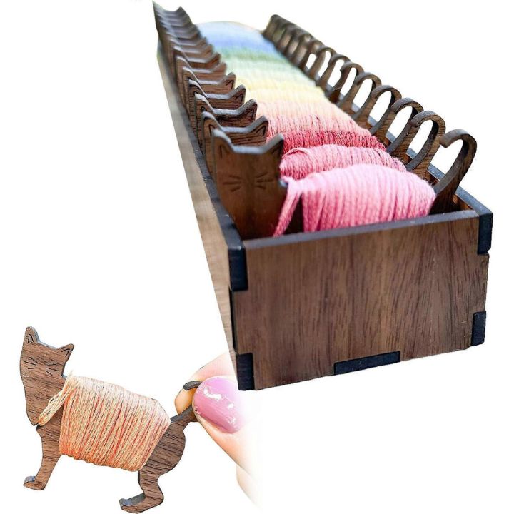 Holzspulen-Set mit Tiermotiven – Organizer für Stickgarn (15 Spulen) Mivoza Deutschland