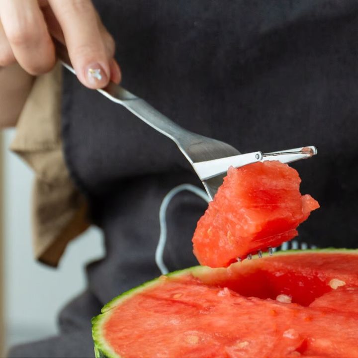 1+1 Gratis | Edelstahl Wassermelonen Würfelschneider & Serviergabel Mivoza Deutschland