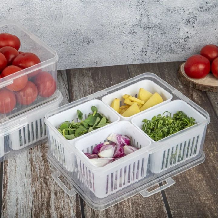 Kühlschrank-Aufbewahrungsbox – 4-in-1 Organizer für Lebensmittel Mivoza Deutschland