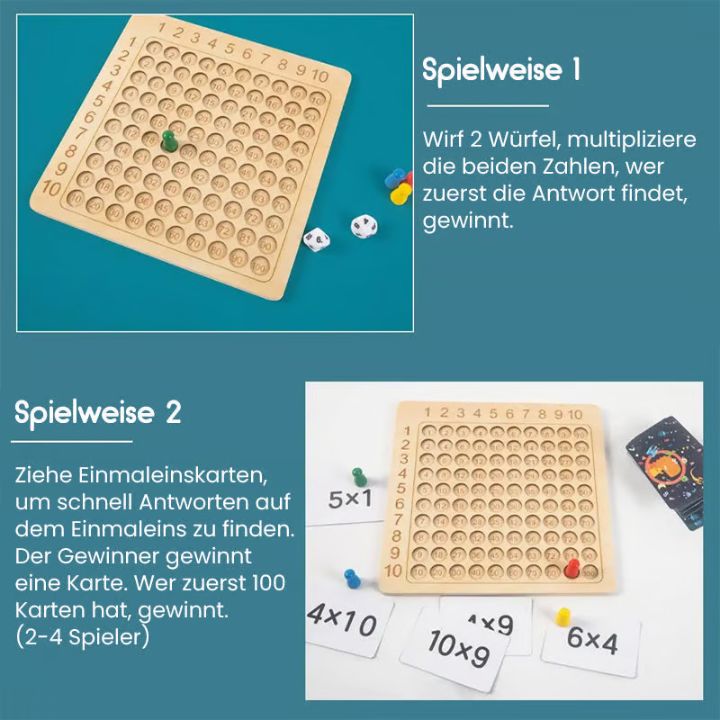 Multiplikations-Lernspiel aus Holz – Matheförderung für Kinder Mivoza Deutschland
