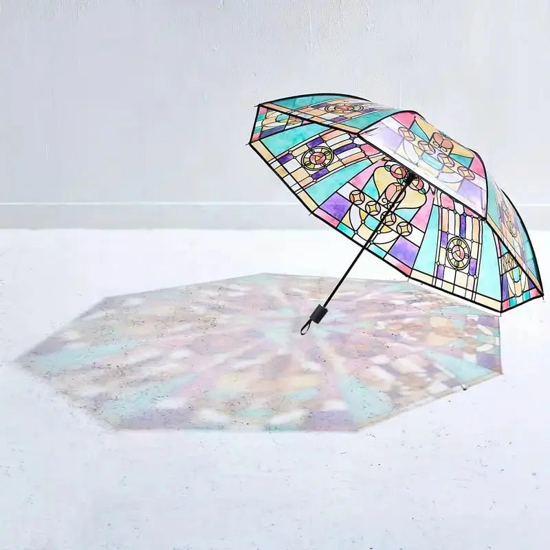 Buntglas-Kunst-Regenschirm — Automatischer Windschutz und Regenschutz Mivoza Deutschland