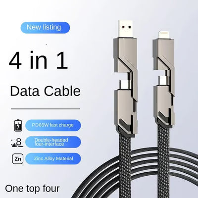 4-in-1 Mehrgeräte-Ladekabel — Schnellladung mit Anti-Verhedder-Design Mivoza Deutschland