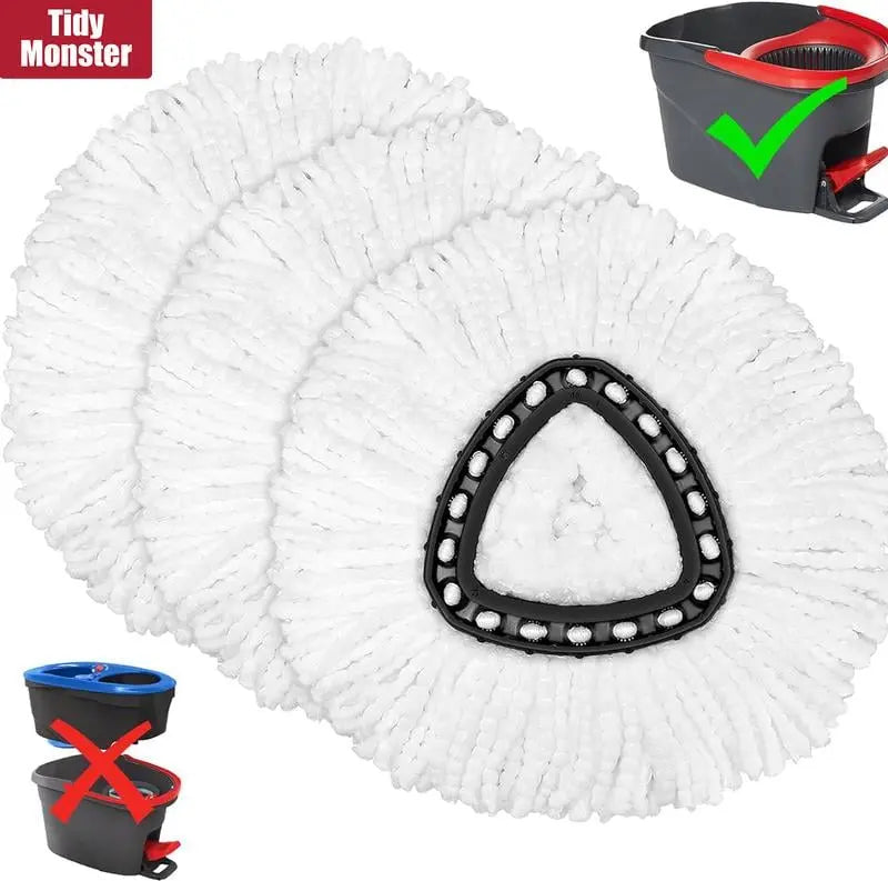 5-teiliges Ersatz-Set für Spin-Mopp – enthält 3 Mikrofaser-Mopptücher + 2 Bürsten für gründliche Reinigung! Mivoza Deutschland