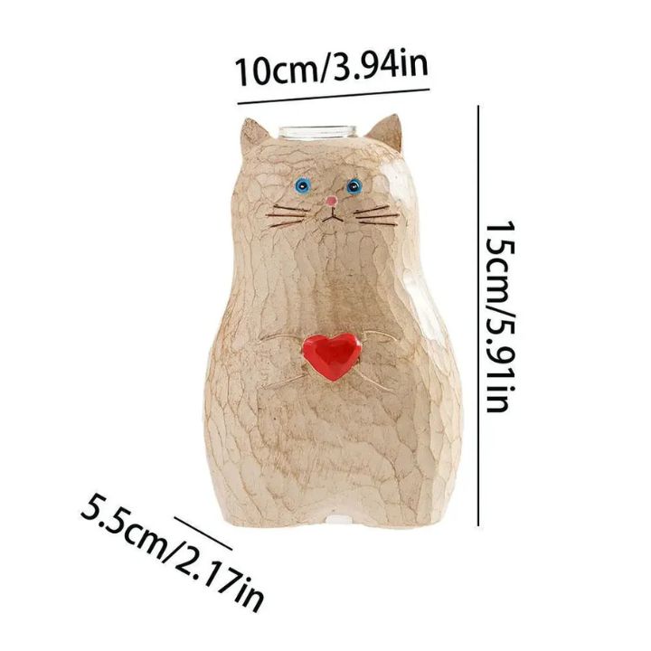 Katzen-Holzvase – Deko & Geschenk für Katzenfreunde Mivoza Deutschland