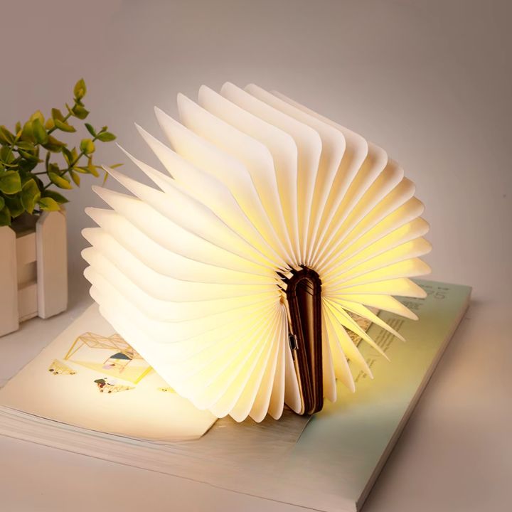 Faltbare kabellose LED-Holzlampe – 3 Lichtfarben, modern und stilvoll Mivoza Deutschland