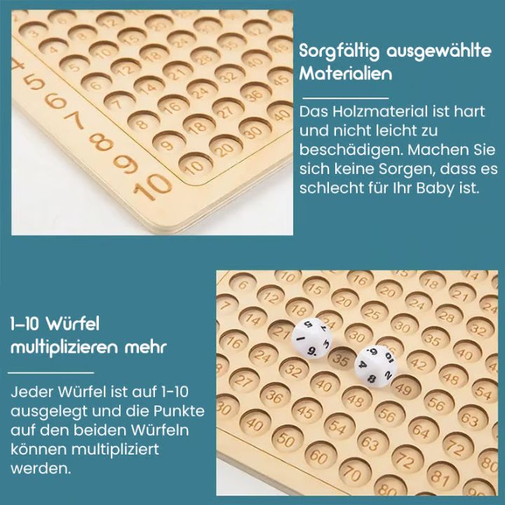 Multiplikations-Lernspiel aus Holz – Matheförderung für Kinder Mivoza Deutschland